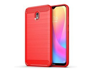 Xiaomi Redmi 8A - Etui Nakładka Carbon - czerwony